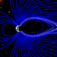 A model of the Earth’s magnetic fields and the probes that study it.